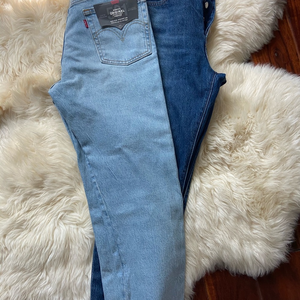 2 x Levi’s 501 premium Sport Strip Cropped jeans